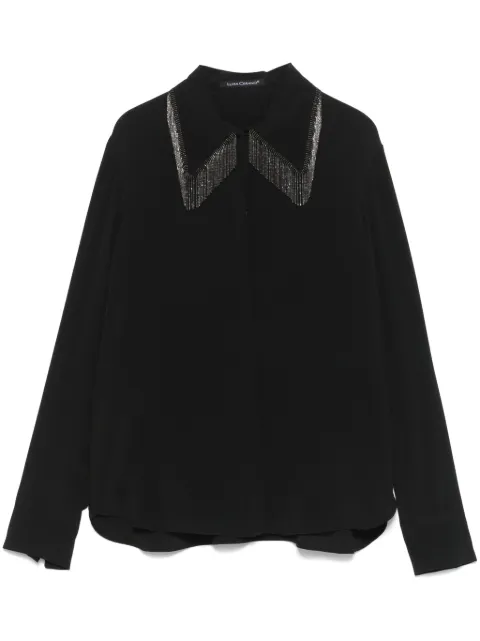 Luisa Cerano camisa con detalle de mostacillas