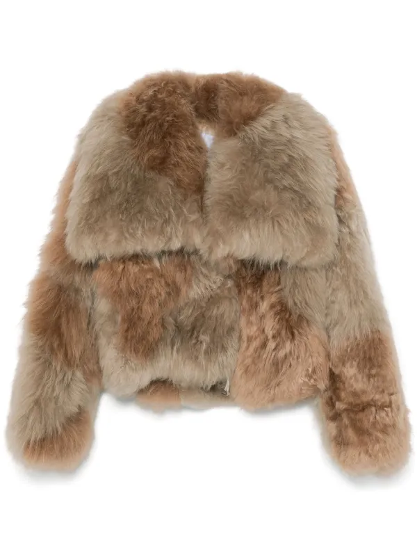 The Attico Bi-colour Jacket in Brown