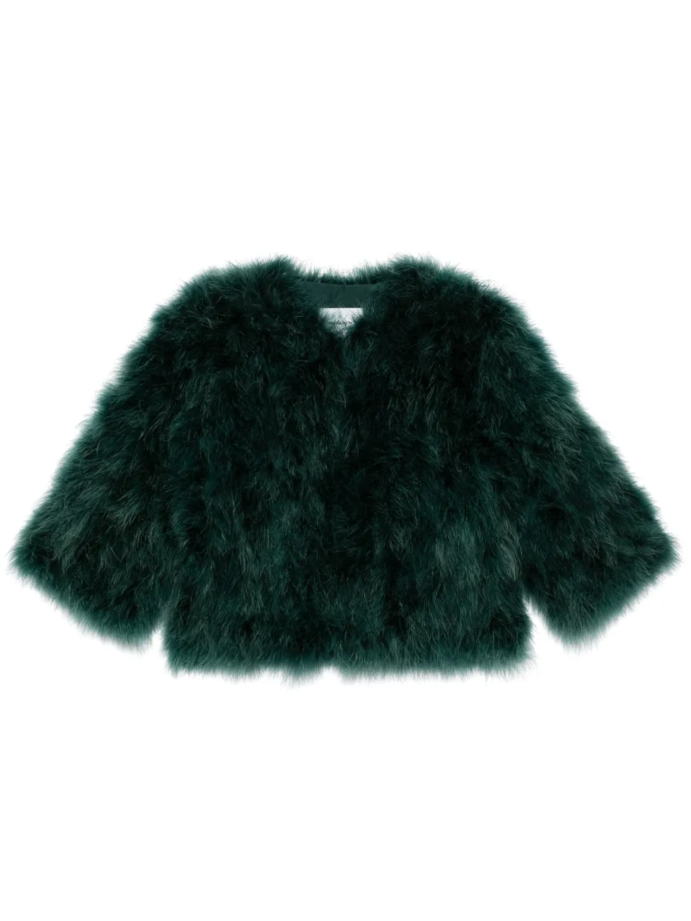 Yves Salomon feather jacket Groen