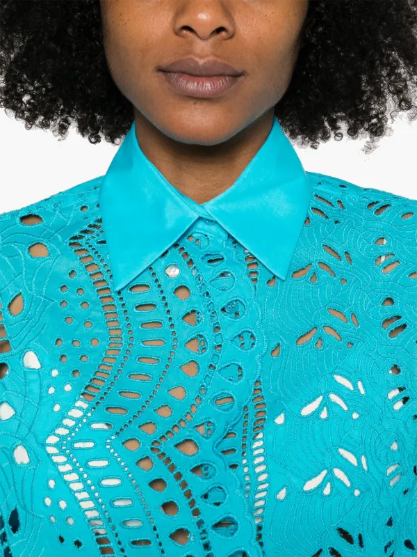 Ermanno Scervino floral-embroidered Shirt | Blue | FARFETCH