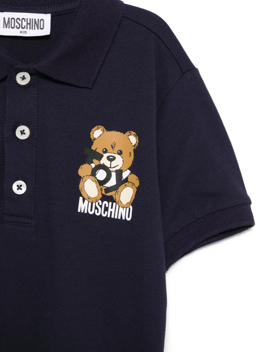 Moschino Kids Poloshirt met teddybeerprint Blauw
