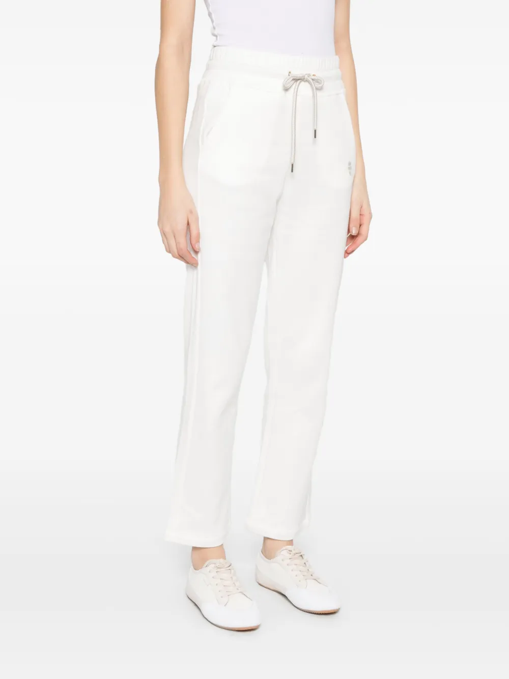 Shop Eleventy Logo-embroidered Track Trousers In White