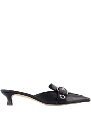 Manolo Blahnik Mule Maysale Com Salto 50mm | Preto | FARFETCH BR