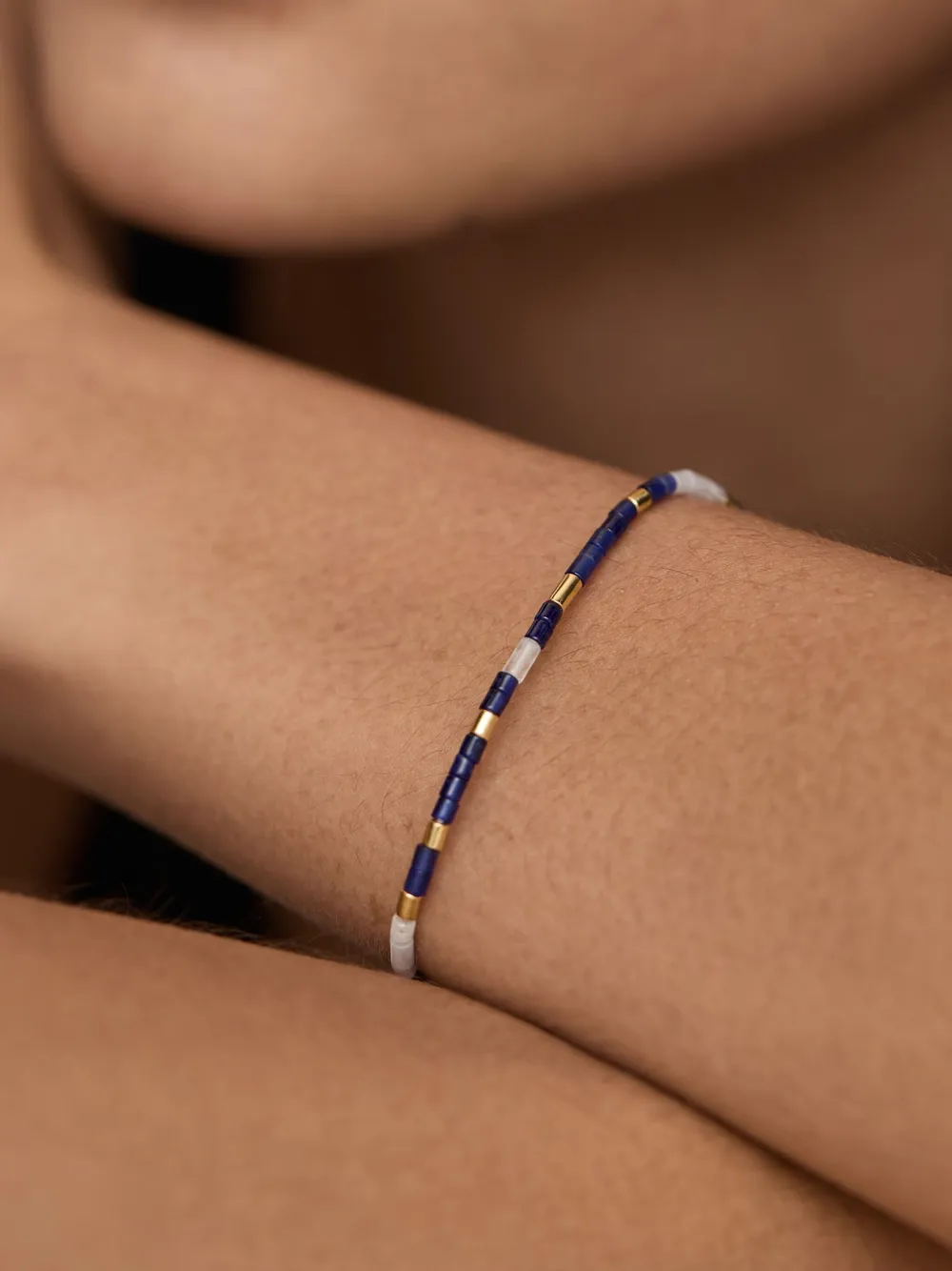 Monica Vinader Delphi armband met edelsteen - Blauw