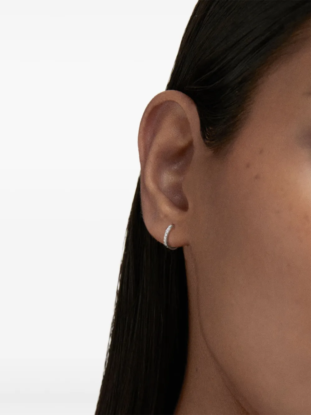 Monica Vinader 14K white gold diamond huggies earrings | Fine Jewelry | Image 2