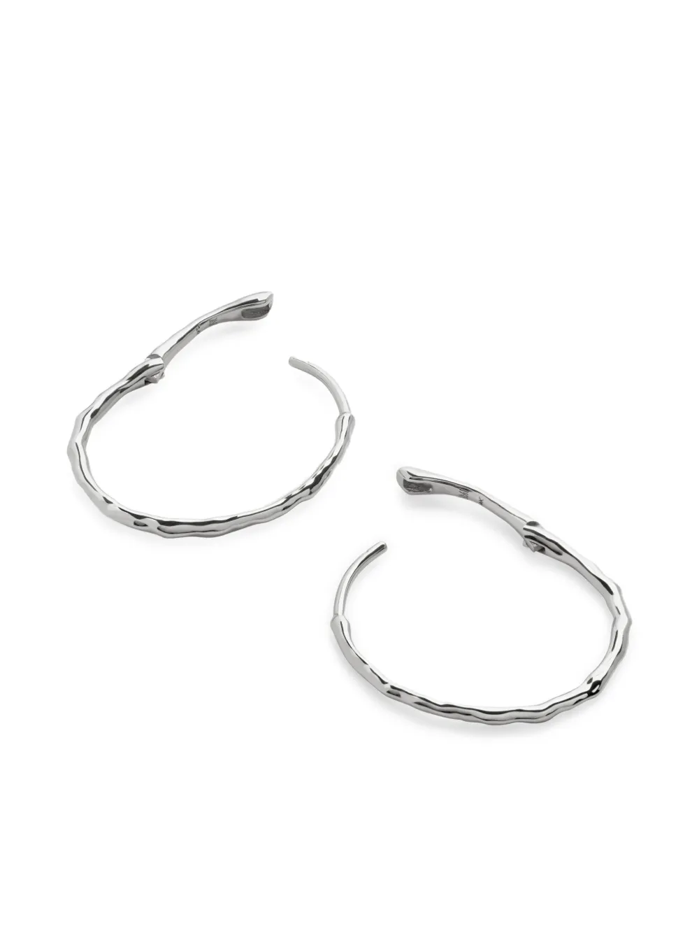 Monica Vinader 14k White Gold Medium Siren Hoops In Metallic