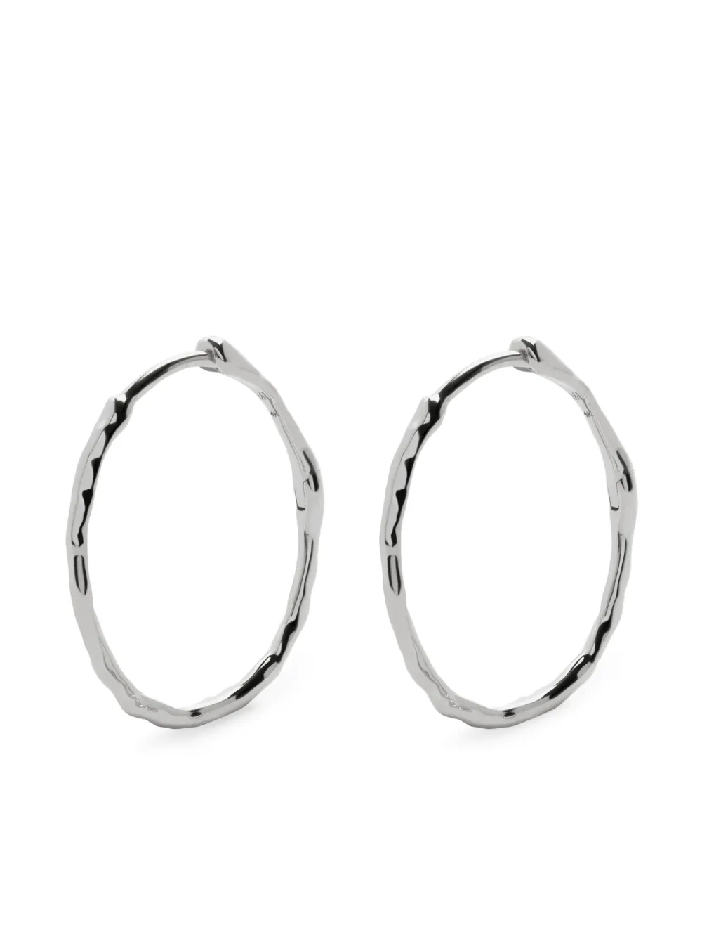Monica Vinader 14K white gold medium Siren hoops | Silver | Image 1
