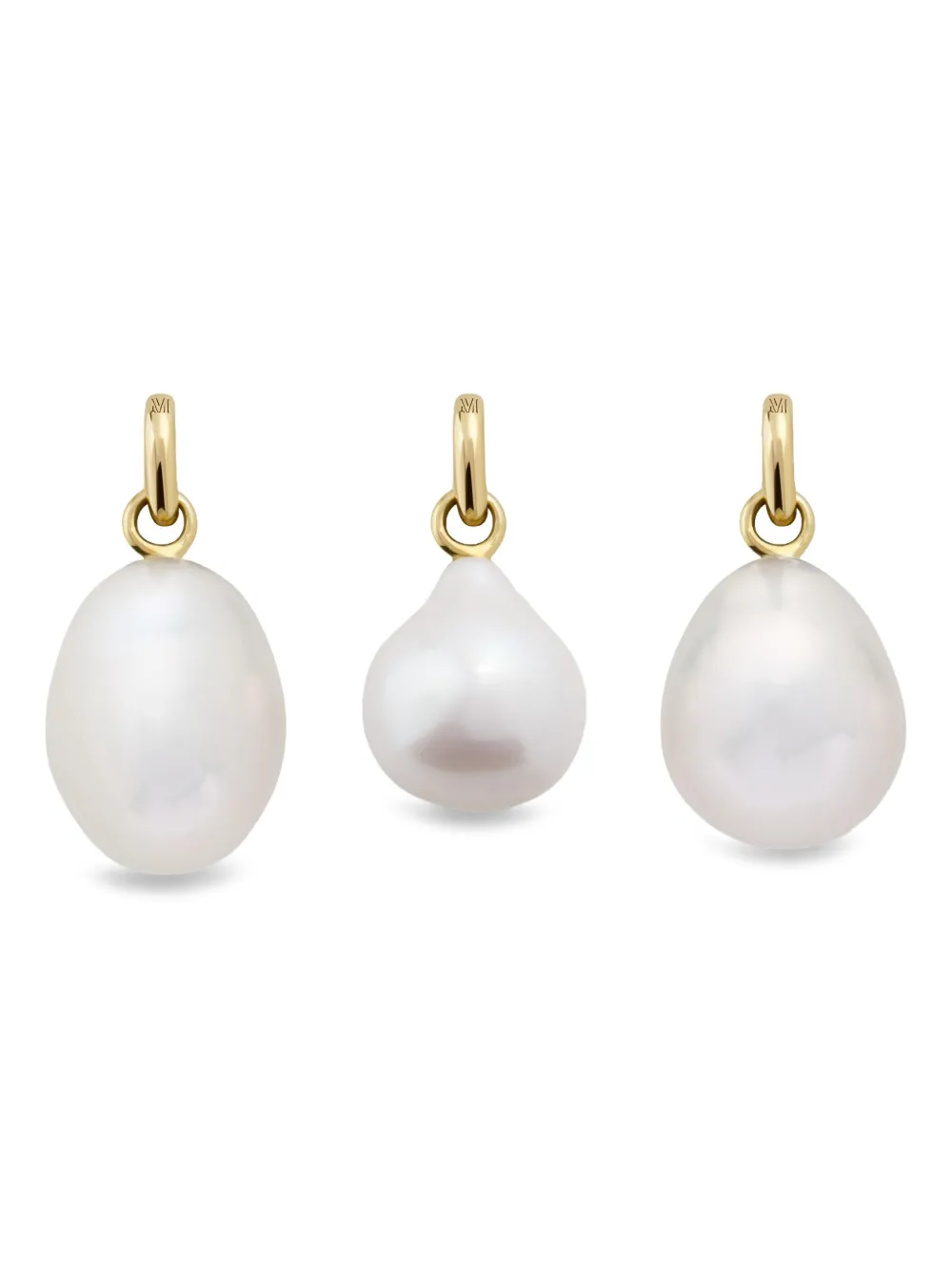 Monica Vinader Gold Baroque Pearl Pendant Pearl In Yellow