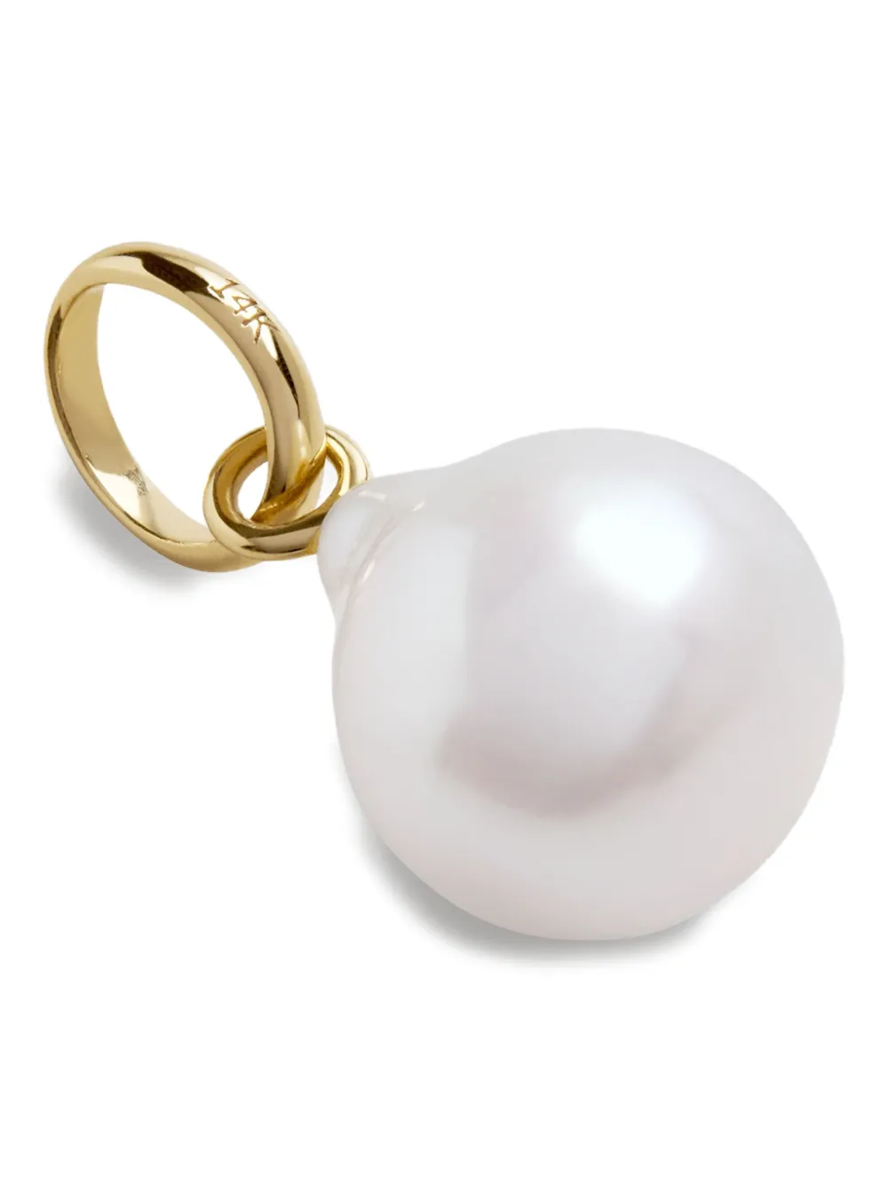 Monica Vinader Gold Baroque Pearl Pendant Pearl In Yellow