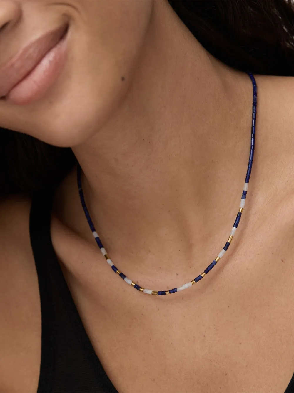 Monica Vinader Delphi halsketting - Blauw