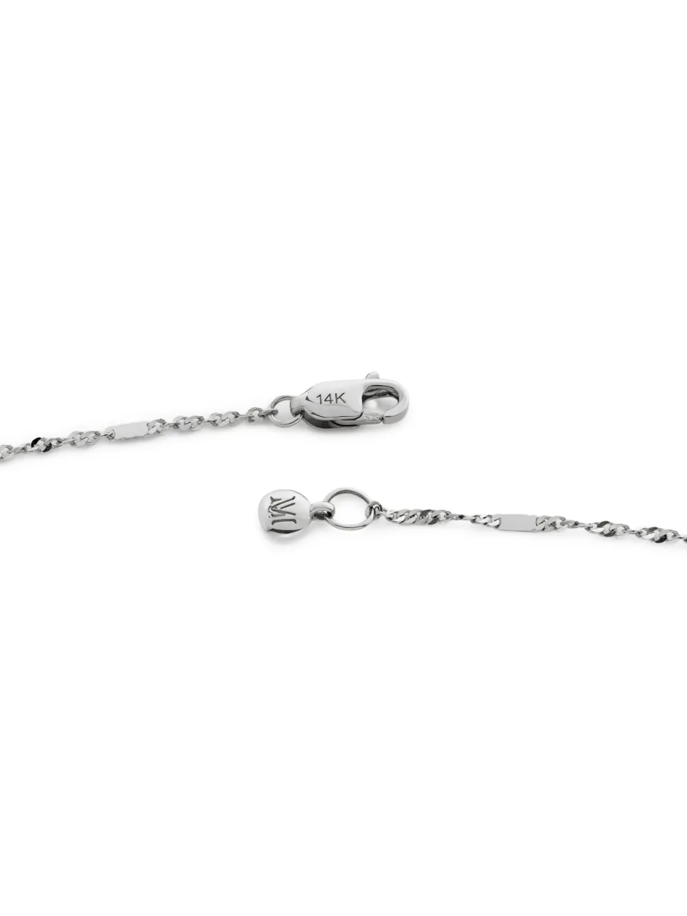 Monica Vinader 14k White Gold Shimmer Chain Necklace In Metallic