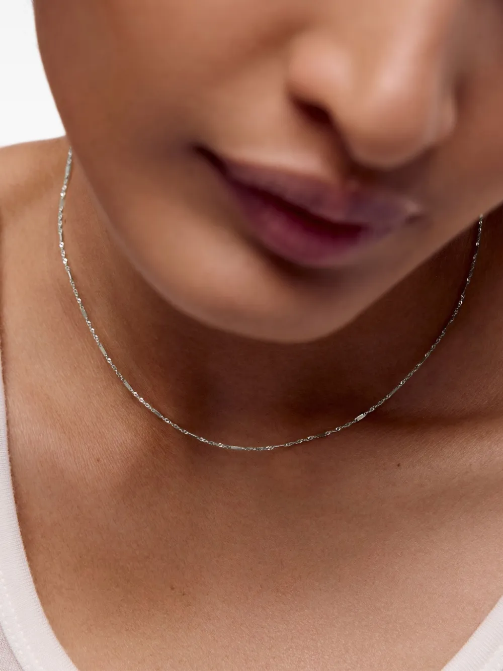 Monica Vinader 14K white gold Shimmer chain necklace | Fine Jewelry | Image 2