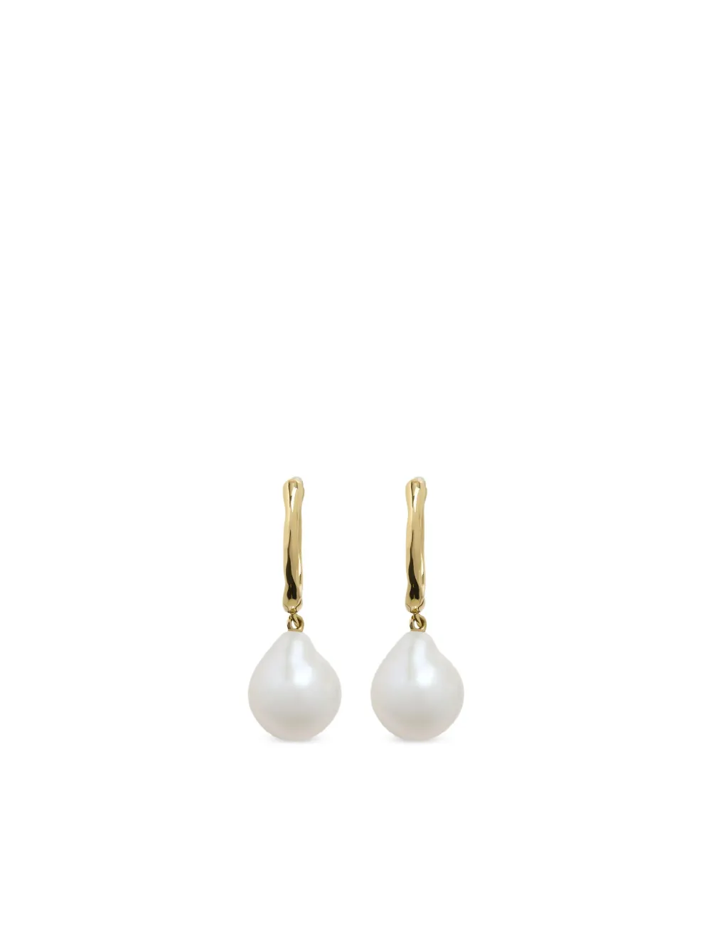 Monica Vinader 14K yellow gold small baroque pearl huggie earrings | Gold | Image 1
