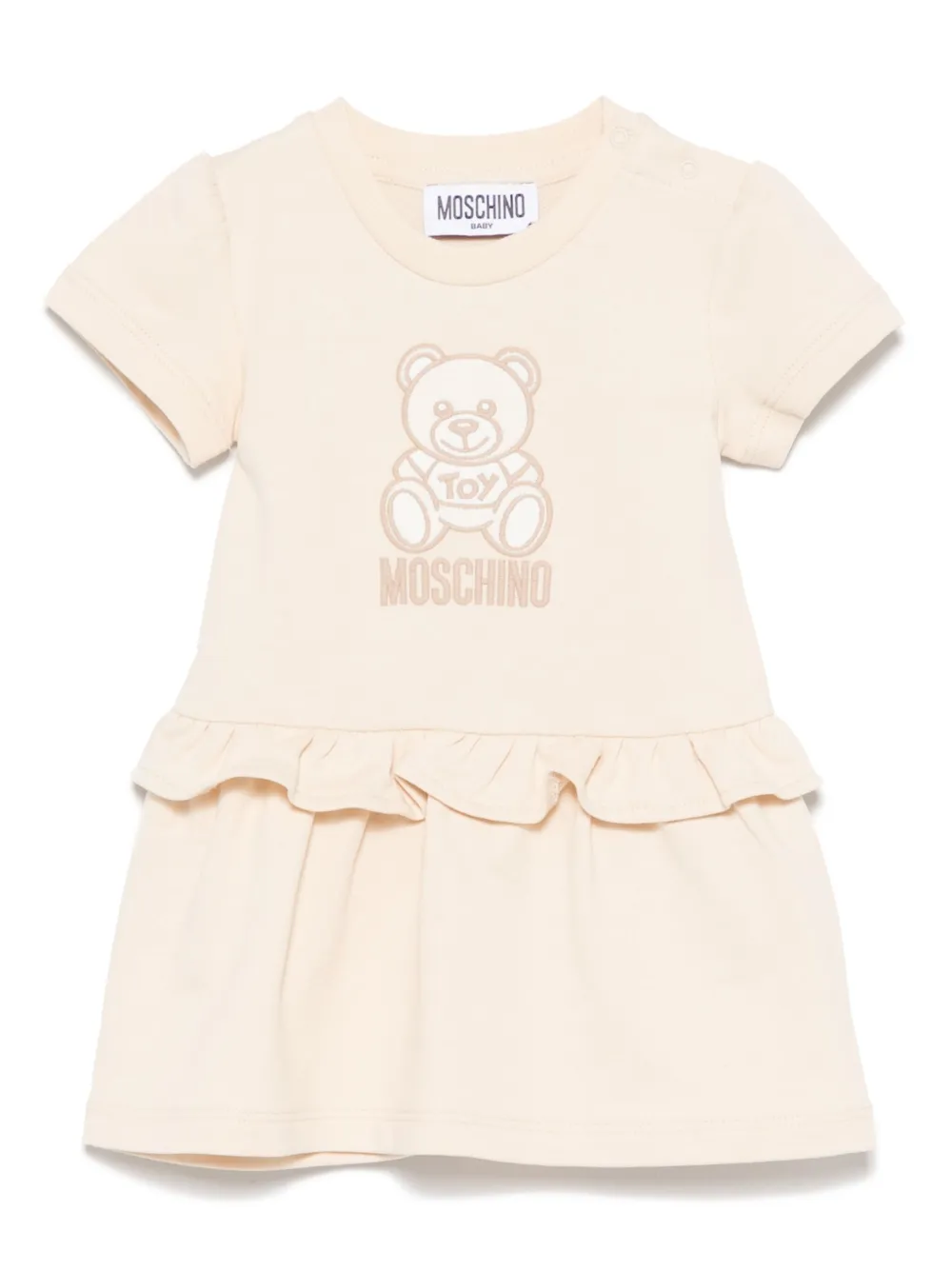 Moschino Kids Mini-jurk met teddybeerprint Beige