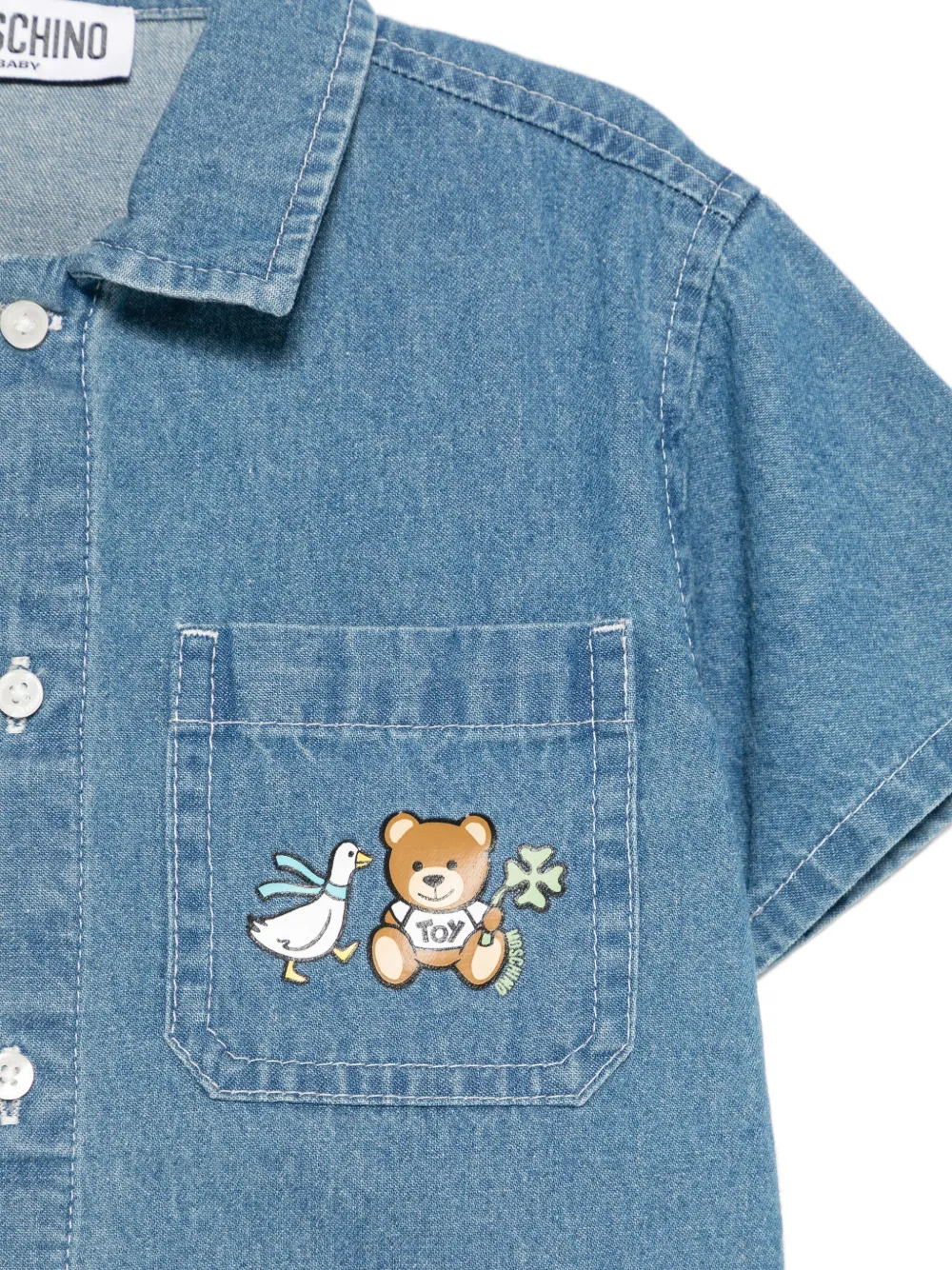Moschino Kids Spijkershirt Blauw