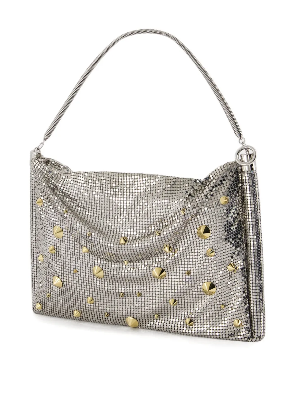 Rabanne Metallic mesh schoudertas Zilver