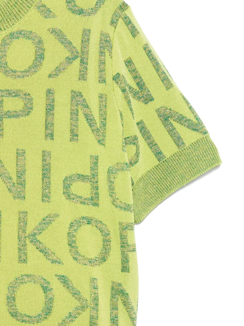Pinko Kids T-shirt met intarsia-logo Groen