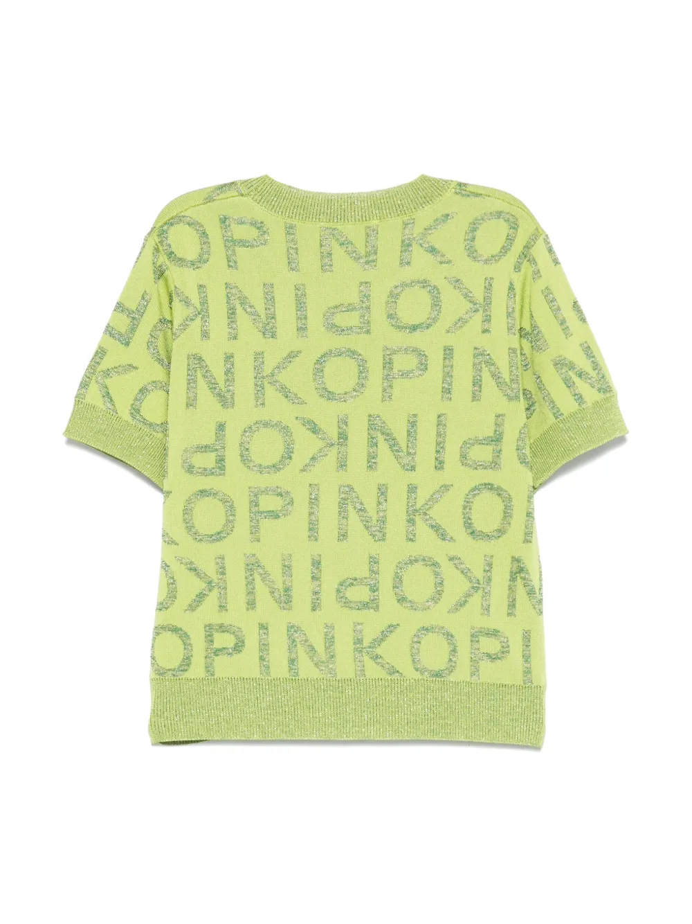 Pinko Kids T-shirt met intarsia-logo - Groen