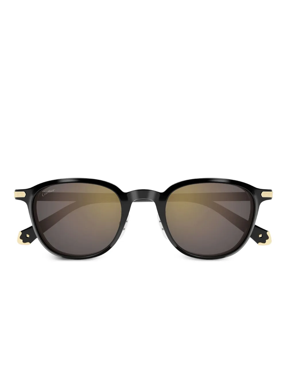 Cartier Eyewear Sonnenbrille mit rundem Gestell - Schwarz