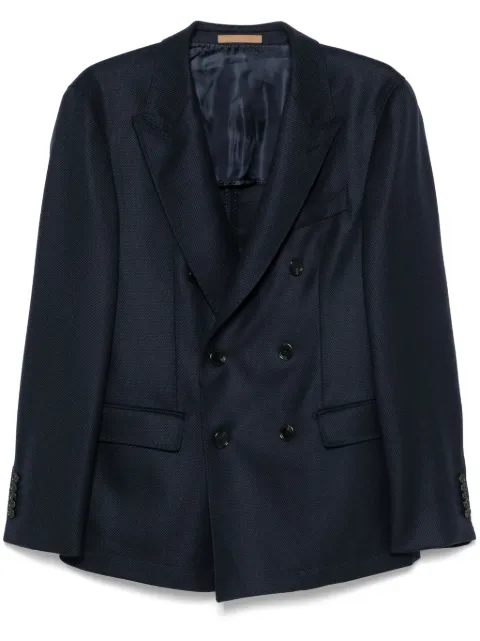 BOSS micro-pattern virgin wool blazer