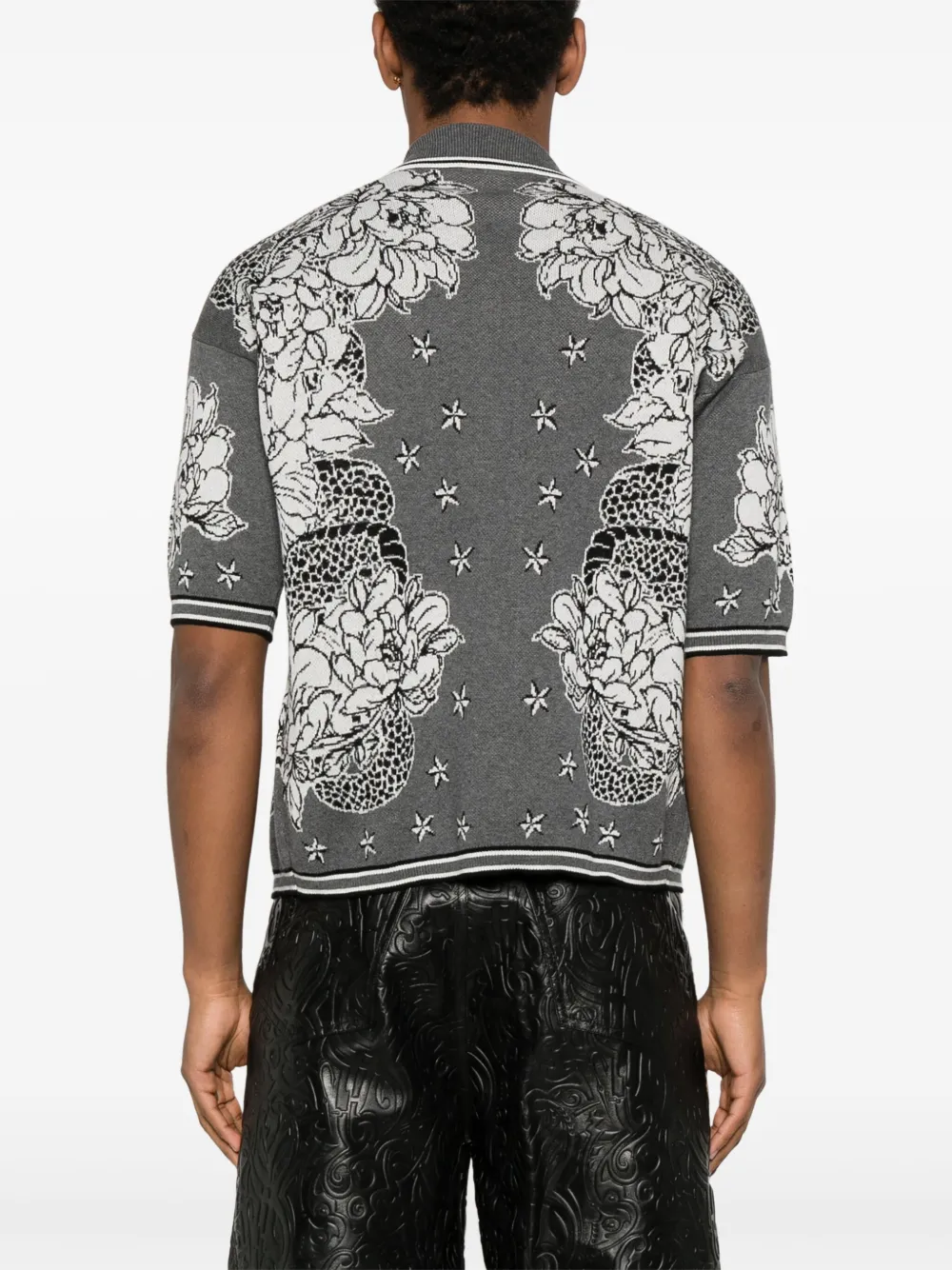 John Richmond Overhemd met bloemenprint Grijs