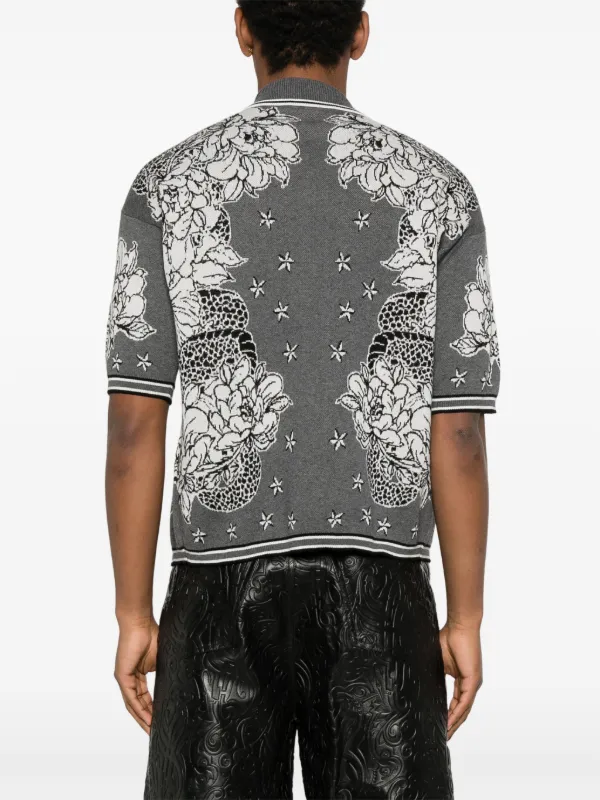 John Richmond floral-pattern Shirt | Grey | FARFETCH RO