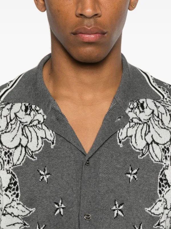 John Richmond floral-pattern Shirt | Grey | FARFETCH RO