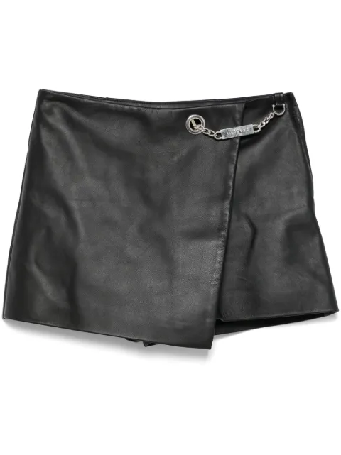 John Richmond metal-belt leather skorts