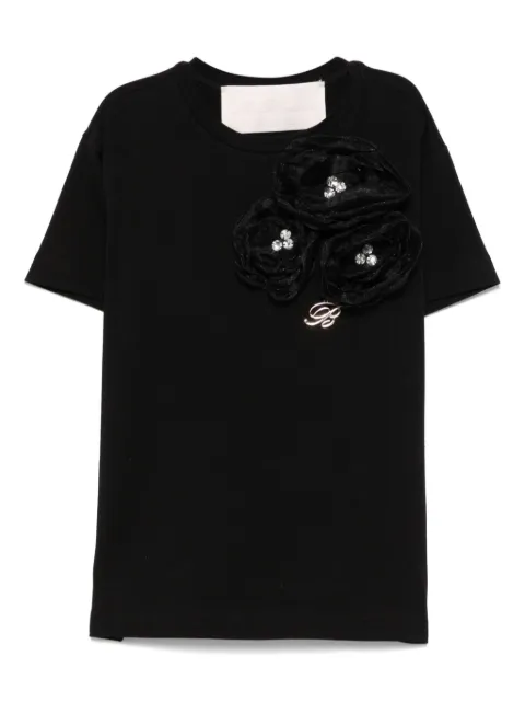 Miss Blumarine Camiseta com aplicação floral