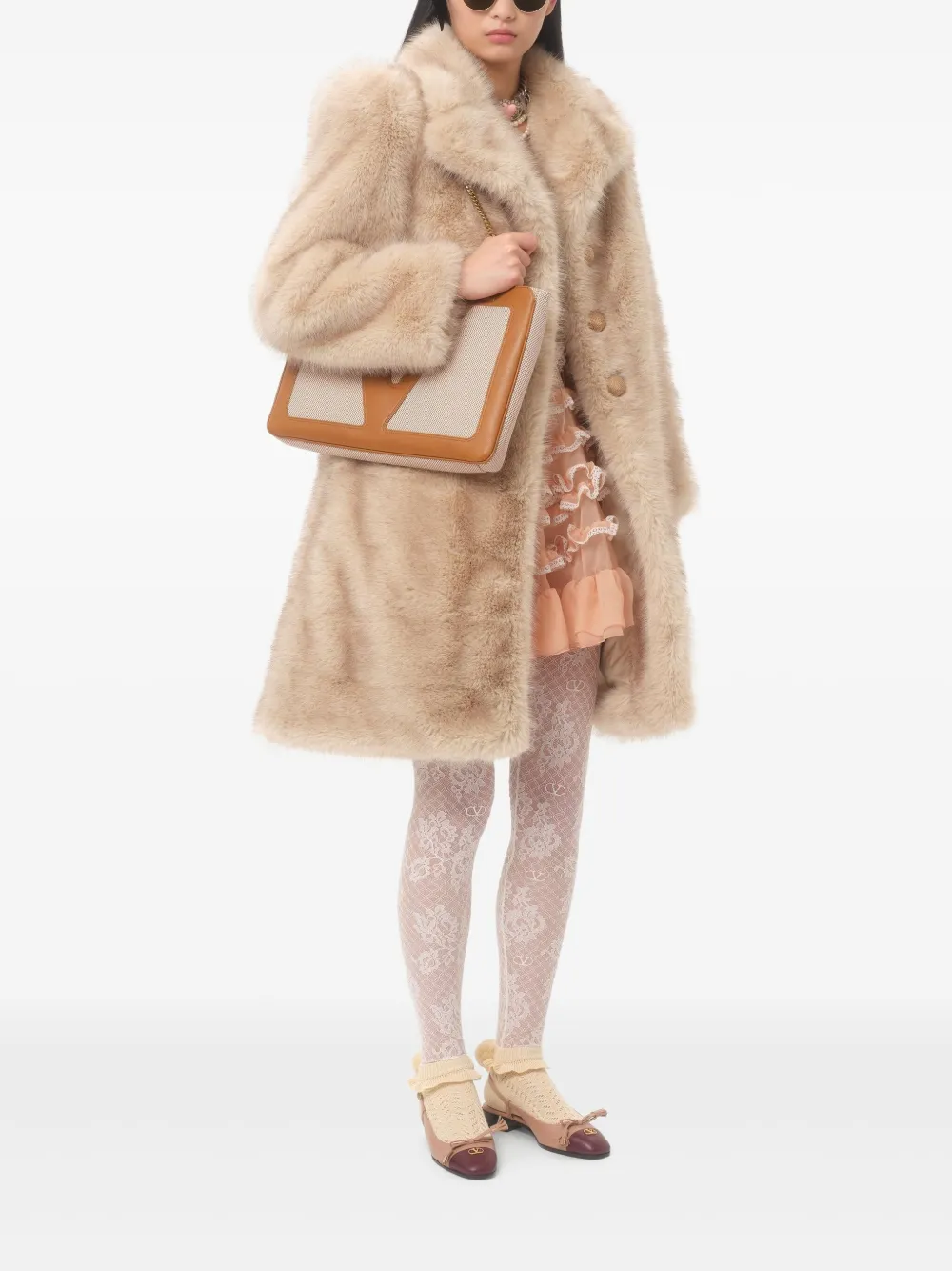 Valentino Garavani Jas van imitatiebont Beige