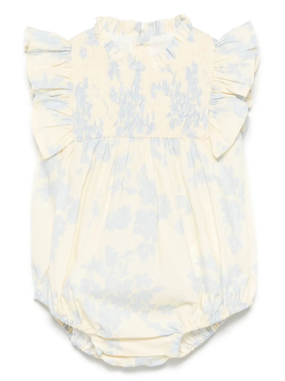 Elisabetta Franchi La Mia Bambina Romper met bloe print Geel