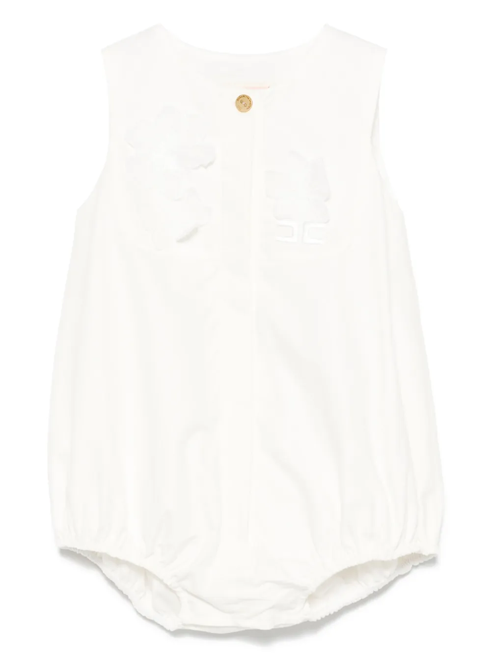 Elisabetta Franchi La Mia Bambina Romper met bloemapplicatie Wit