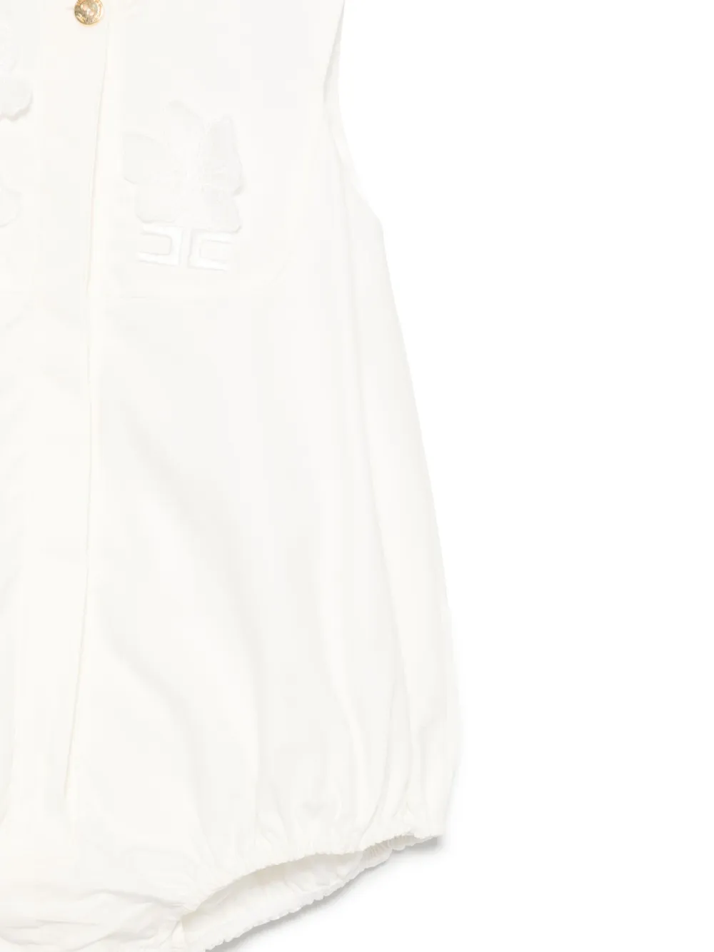 Elisabetta Franchi La Mia Bambina Romper met bloemapplicatie Wit