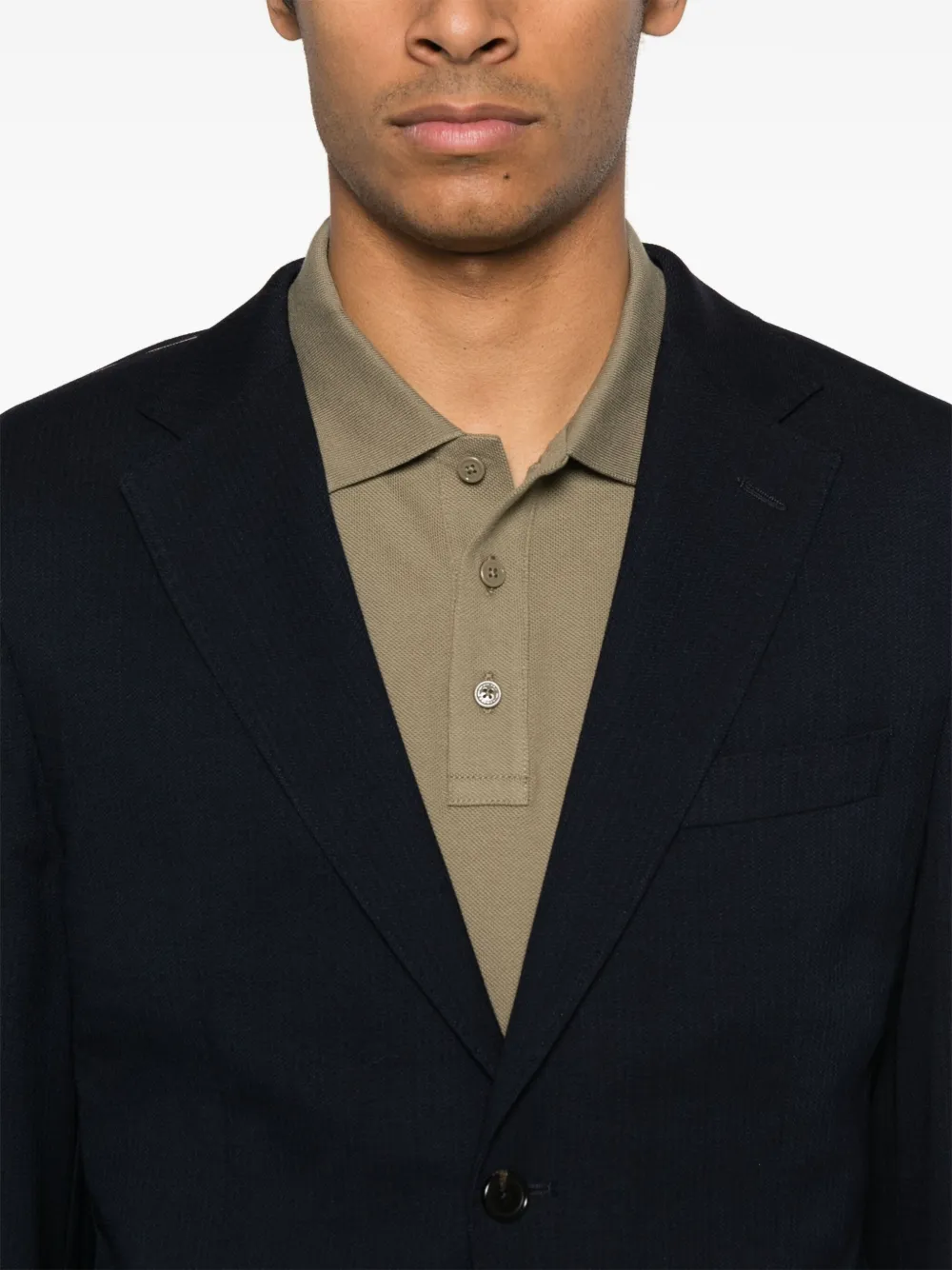BOSS Blazer met textuur Blauw