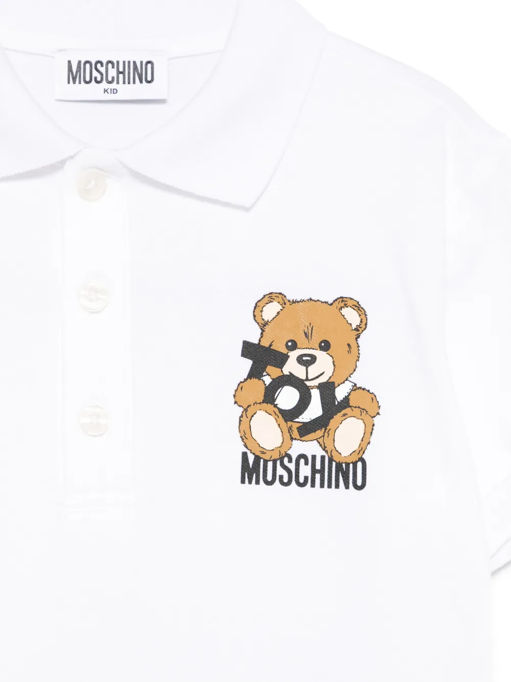 Moschino Kids Piqué poloshirt Wit