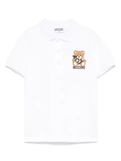 Moschino Kids Camisa polo com trama piquet