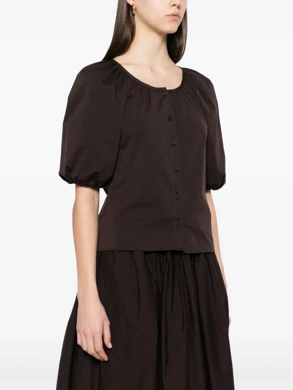 Philosophy Di Lorenzo Serafini Blouse met pofmouwen Bruin