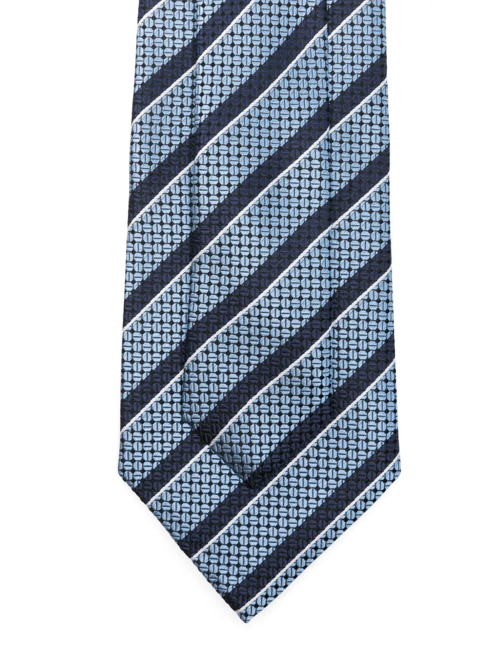 Zegna striped tie - Blauw