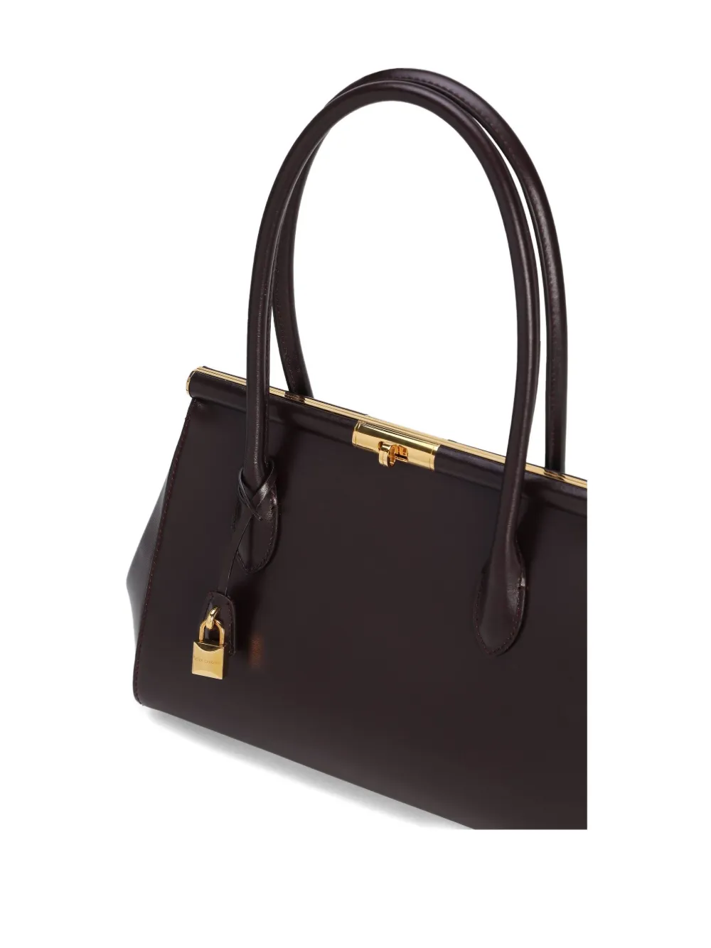 Dolce & Gabbana Aubergine Leather Everyday Marlene Shoulder Bag In Brown