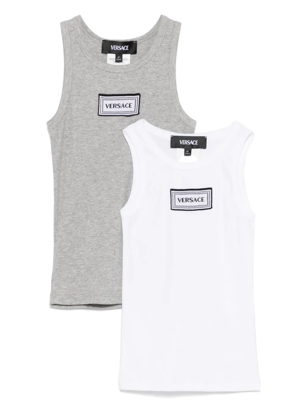 Versace Kids ロゴ タンクトップ セット - ホワイト Versace Kids ロゴ タンクトップ セット - ホワイト
