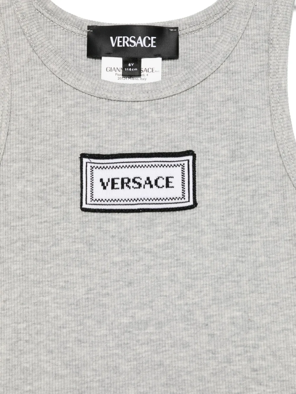 Versace Kids Twee tanktops met geborduurd logo - Wit