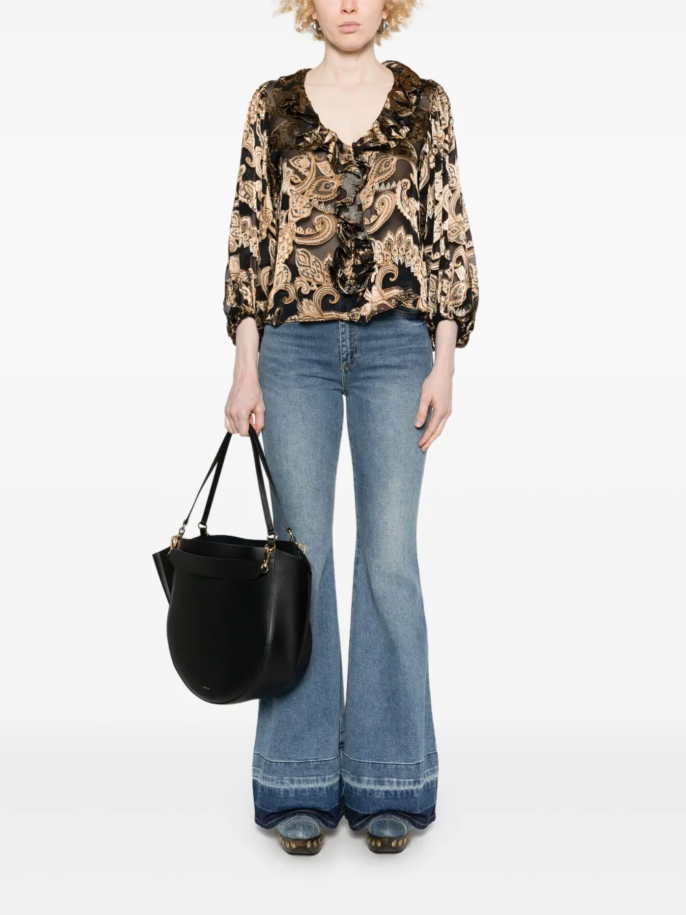 alice + olivia Blouse met paisley-print - Zwart