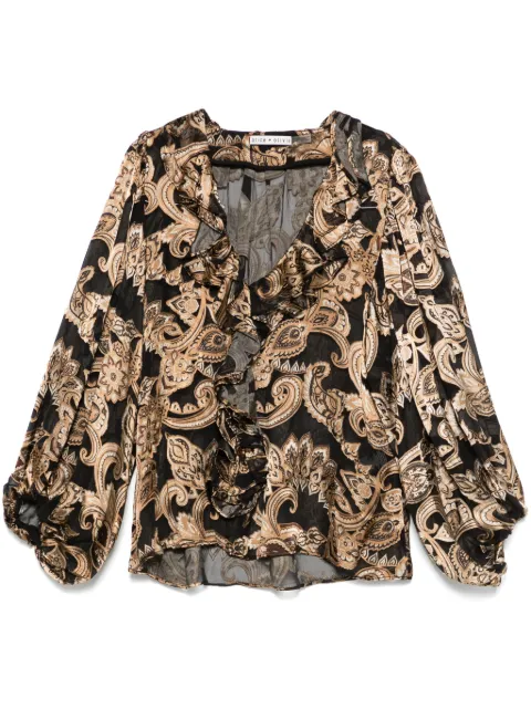 alice + olivia camisa con estampado de cachemira