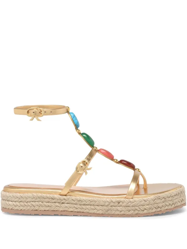 Gianvito Rossi Shanti Beach Espadrilles in Gold