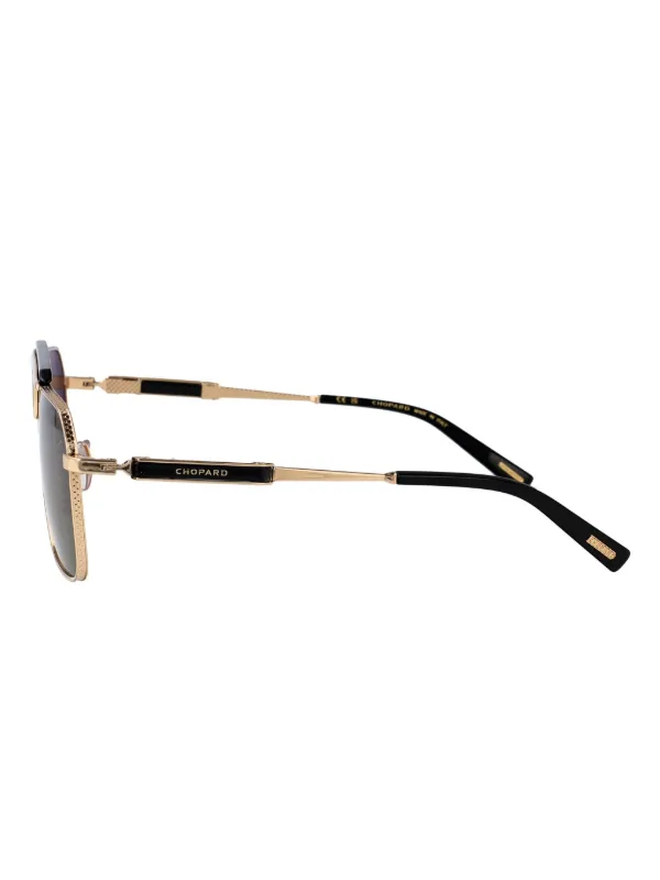 Chopard ショパール ゴールドフレーム サングラス　M2304 Chopard Eyewear スクエアフレーム サングラス | ブラック
