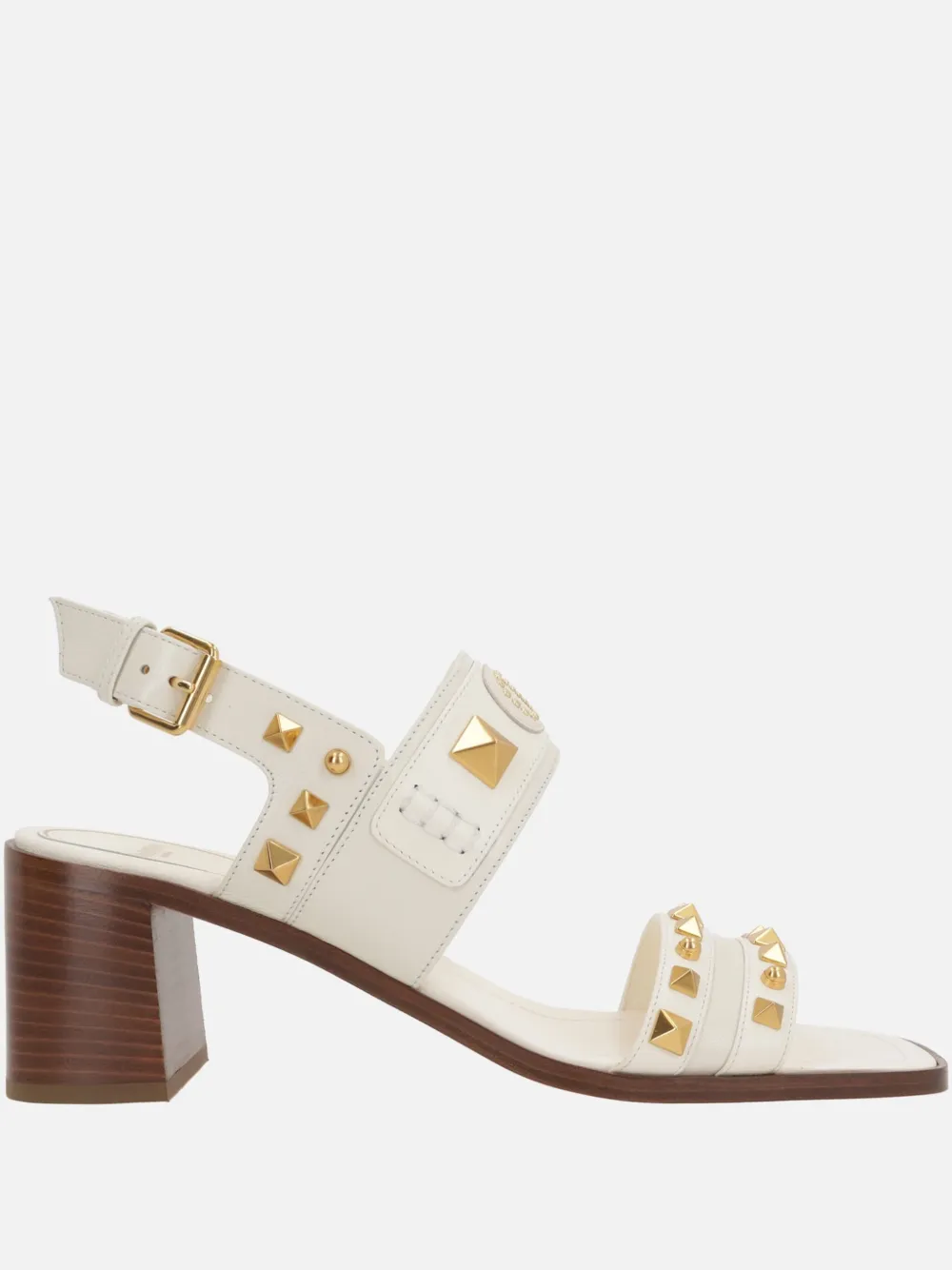 Valentino Square-headed High-heeled Sandals In White