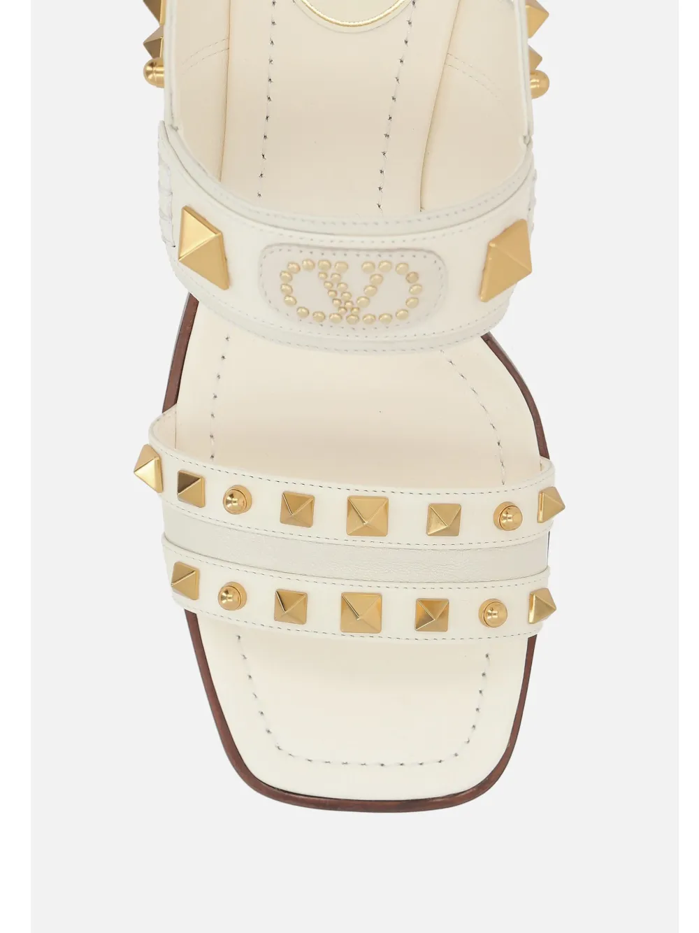 Valentino Square-headed High-heeled Sandals In White