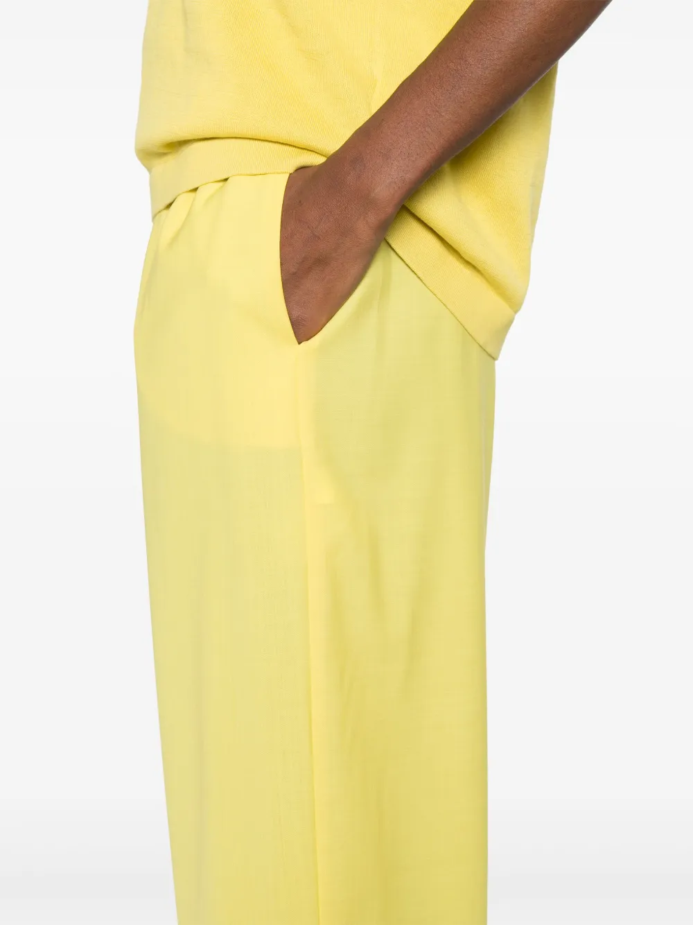 Shop Fabiana Filippi Cropped Palazzo Trousers In Yellow