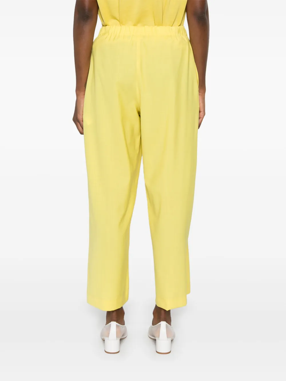 Shop Fabiana Filippi Cropped Palazzo Trousers In Yellow