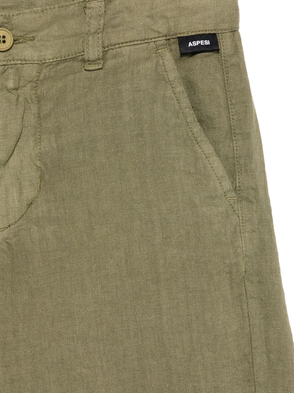 Aspesi Kids Linnen bermuda shorts Groen